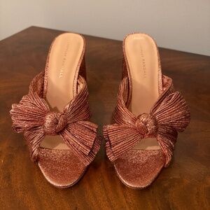 Metallic rose-gold dress shoe